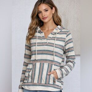 Small Roxy Baja Striped Hooded Pullover